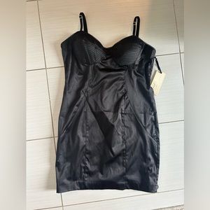 Size Large Black Short Dress with accent back gold zipper